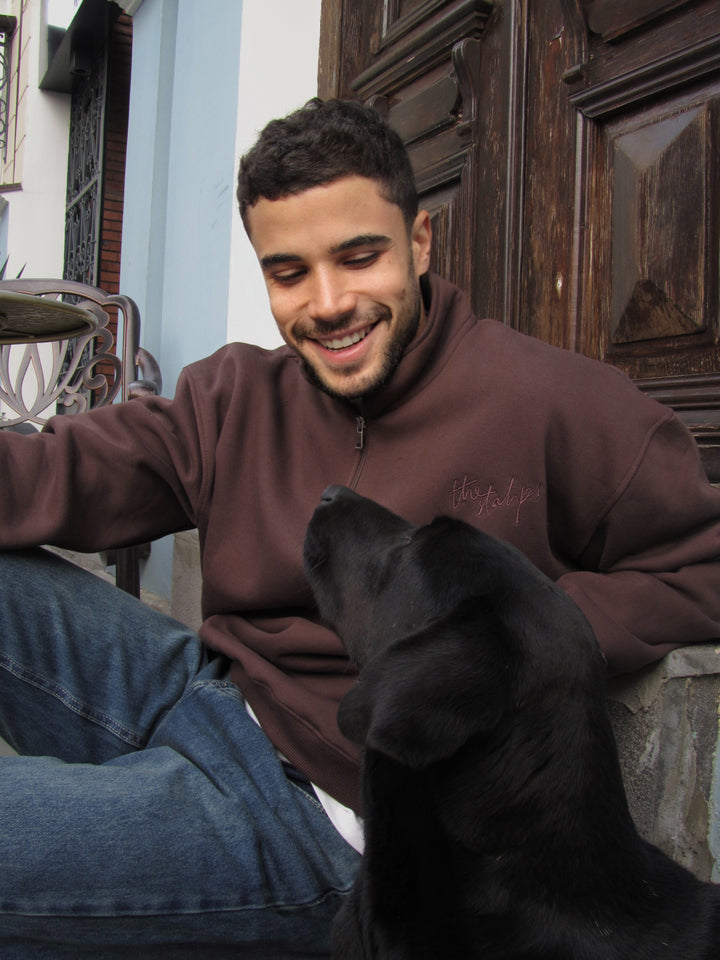 Pecan Brown Unisex Quarter Zip