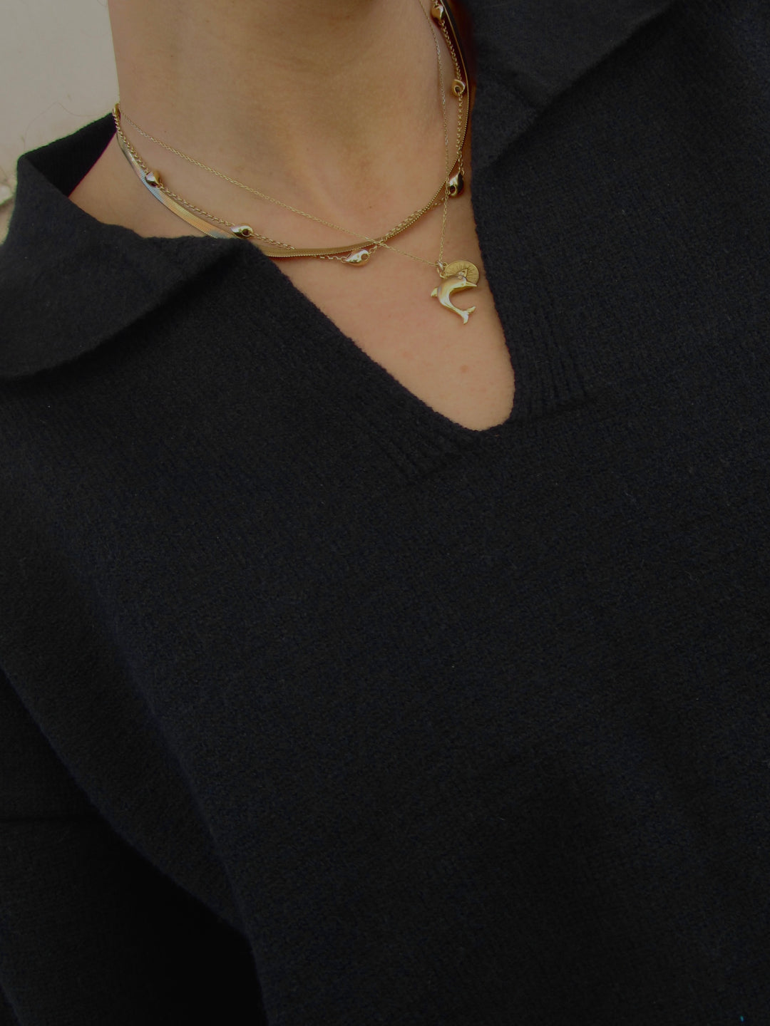 Women's Knitted Top in Truffle Black