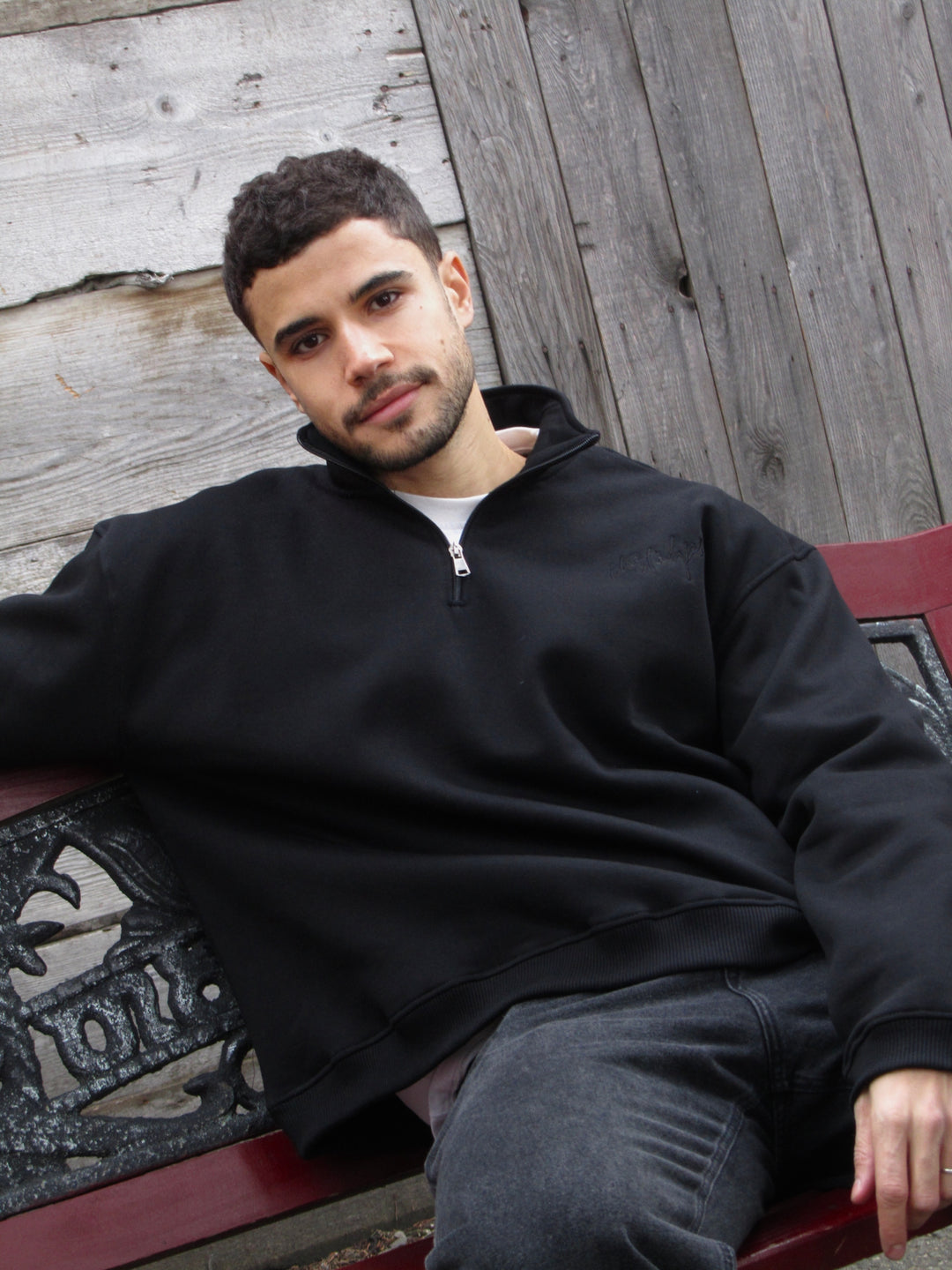 Black Unisex Quarter Zip