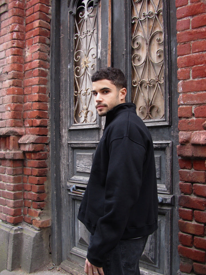 Black Unisex Quarter Zip