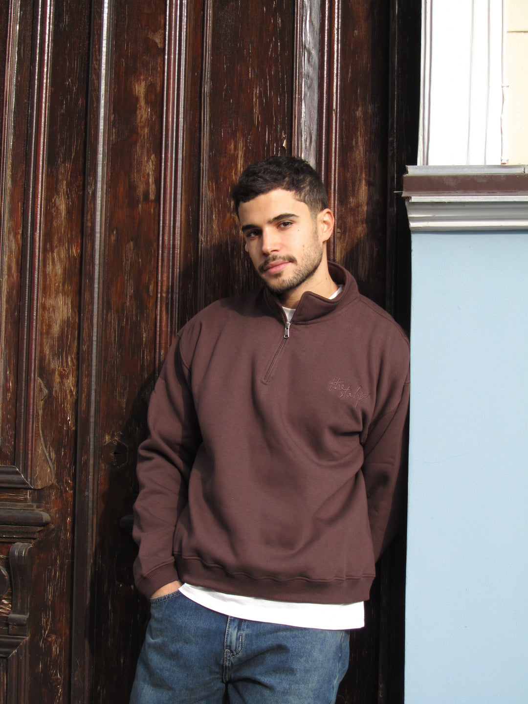 Pecan Brown Unisex Quarter Zip