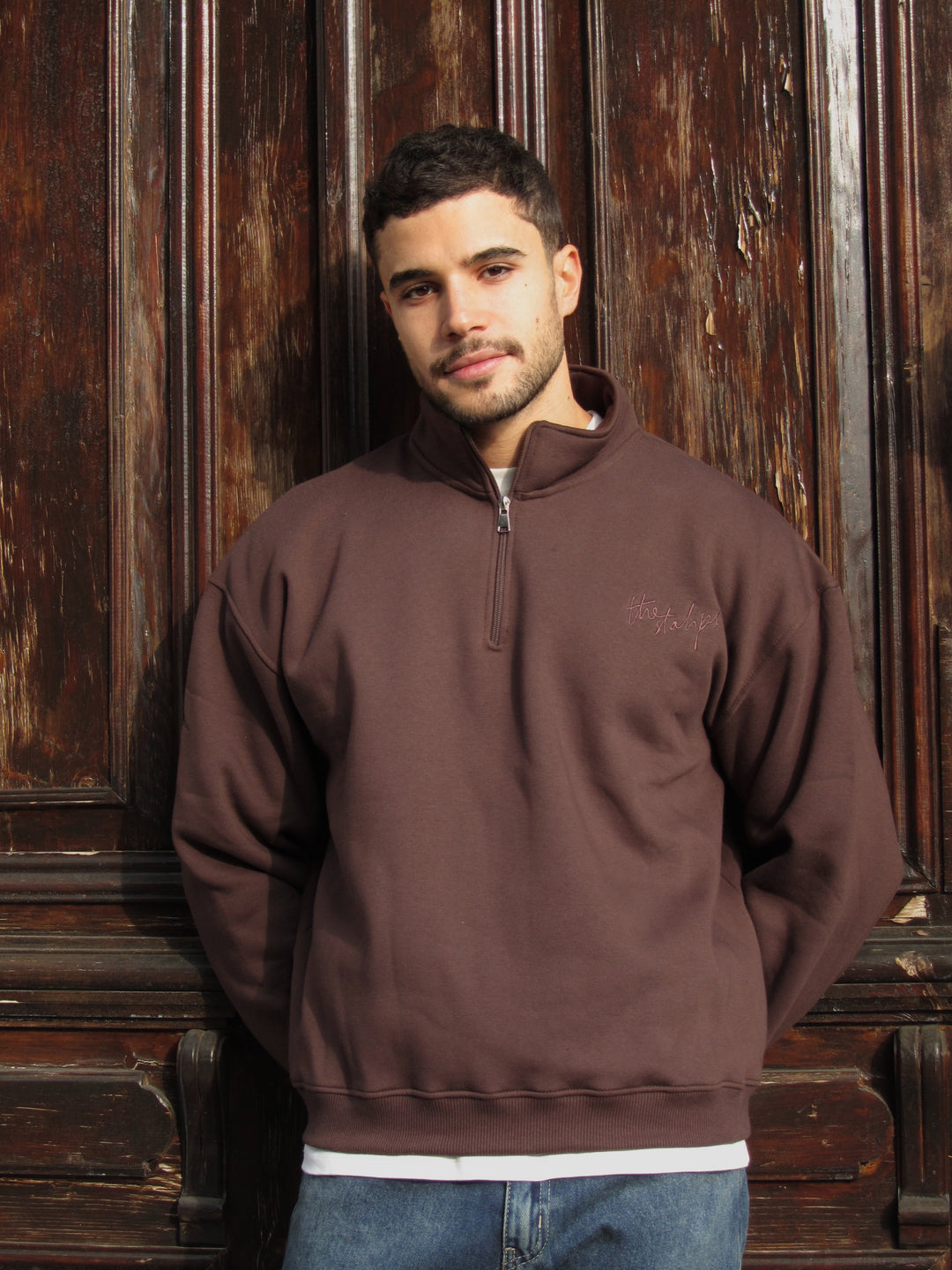 Pecan Brown Unisex Quarter Zip