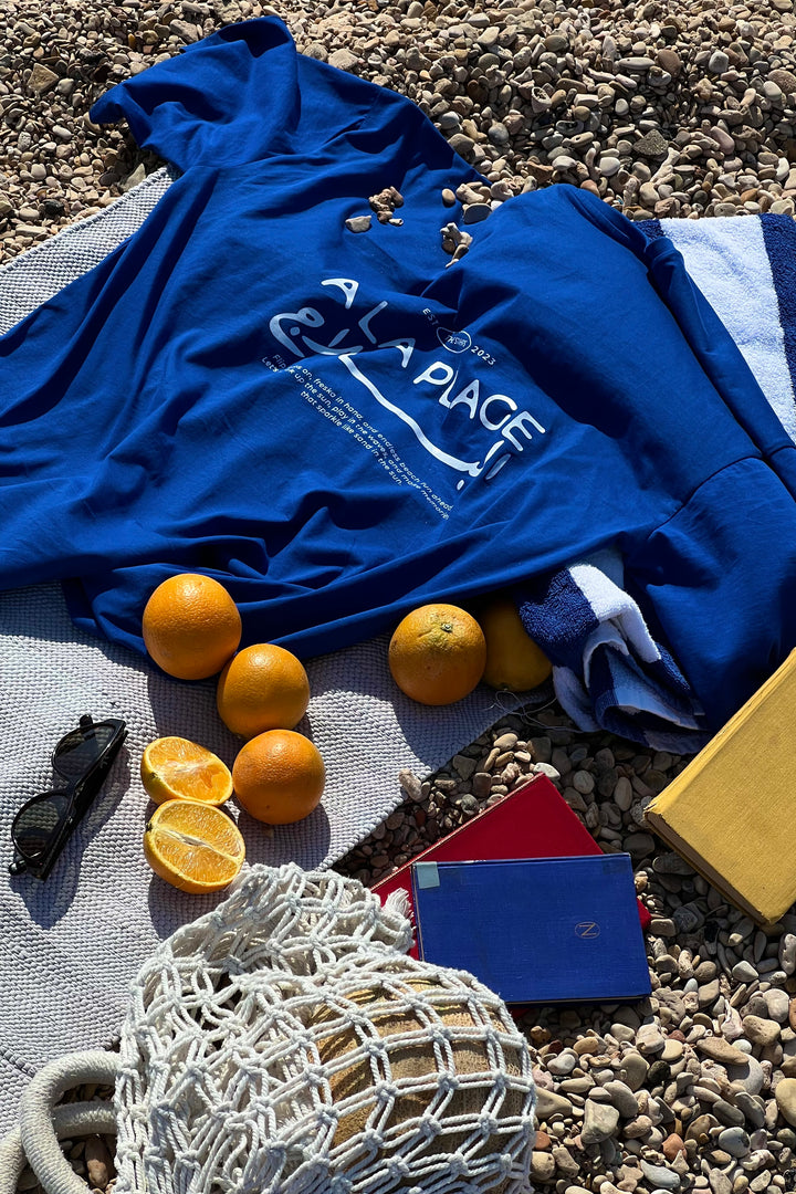 A La Plage Royal Blue Oversized Tee