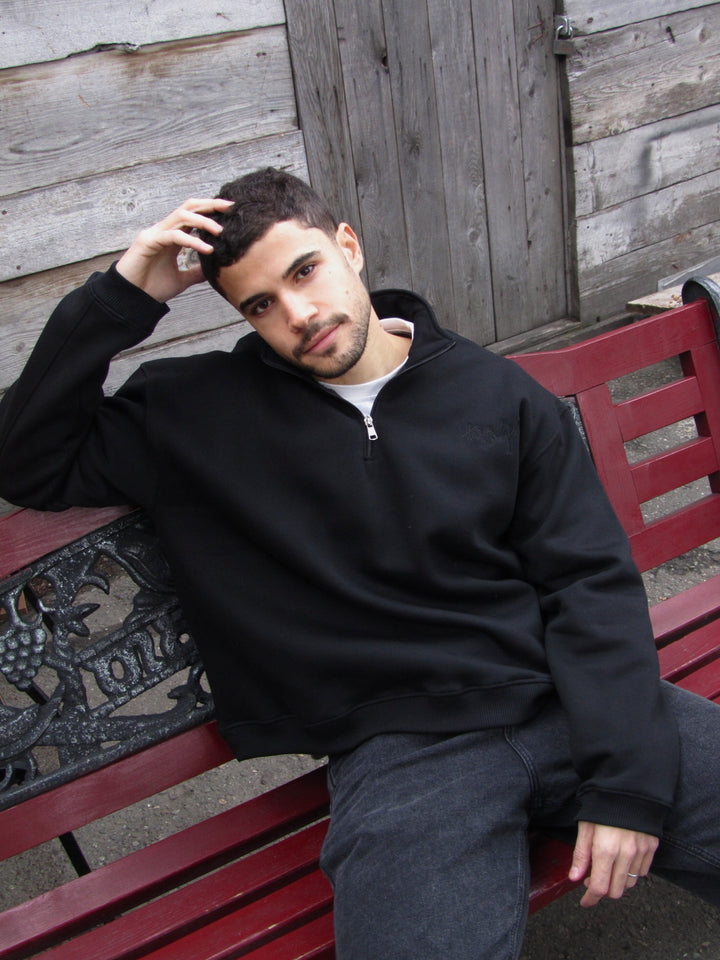 Black Unisex Quarter Zip