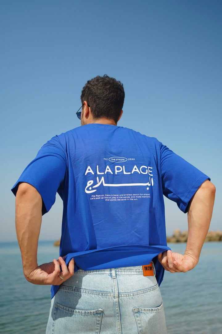 A La Plage Royal Blue Oversized Tee