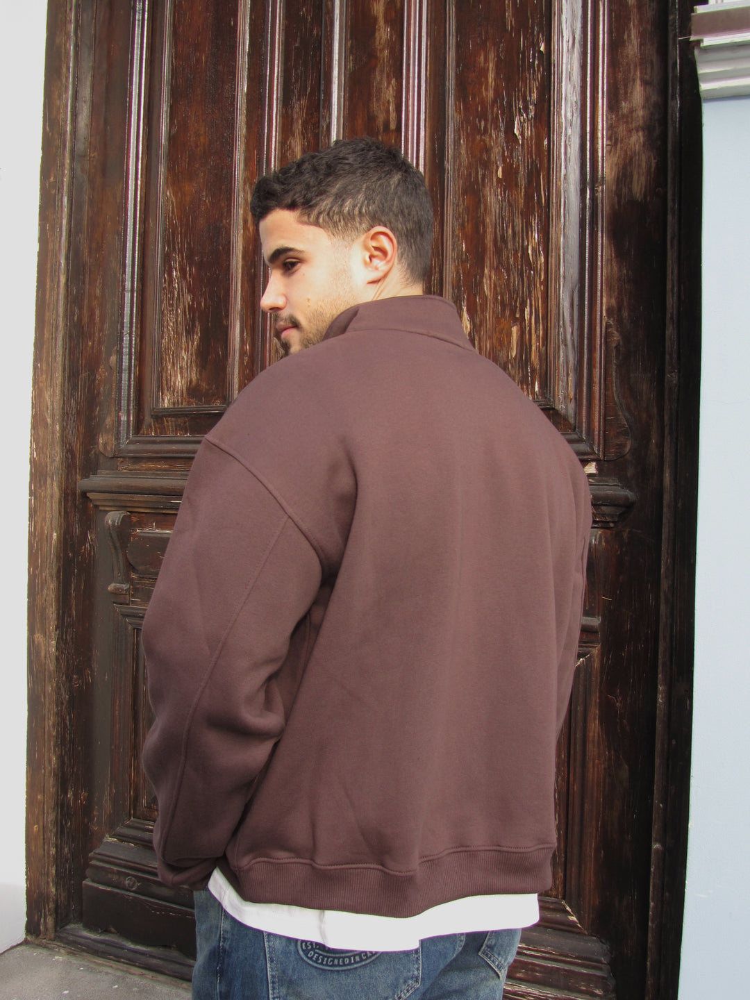 Pecan Brown Unisex Quarter Zip