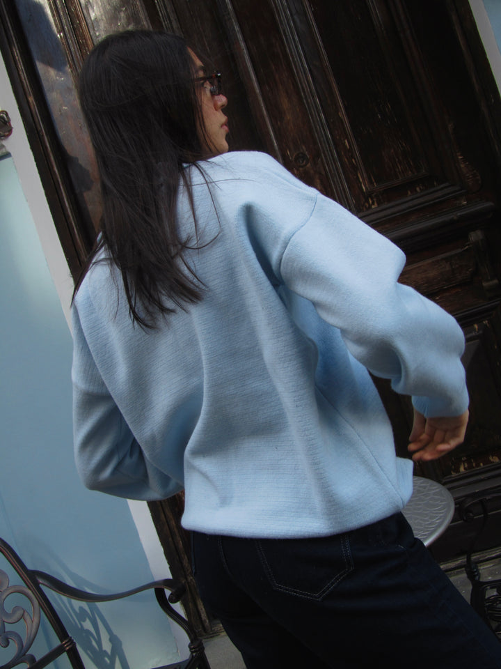 Women's Knitted Top in Baby Blue