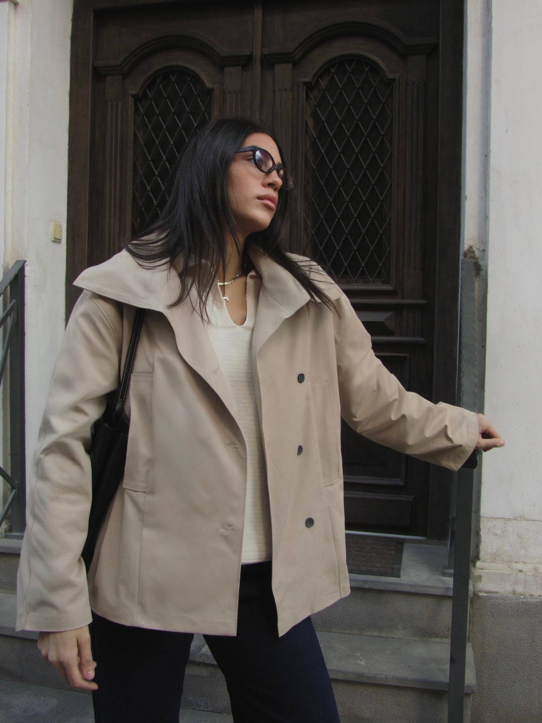 Women's Trench Coat in Warm Beige