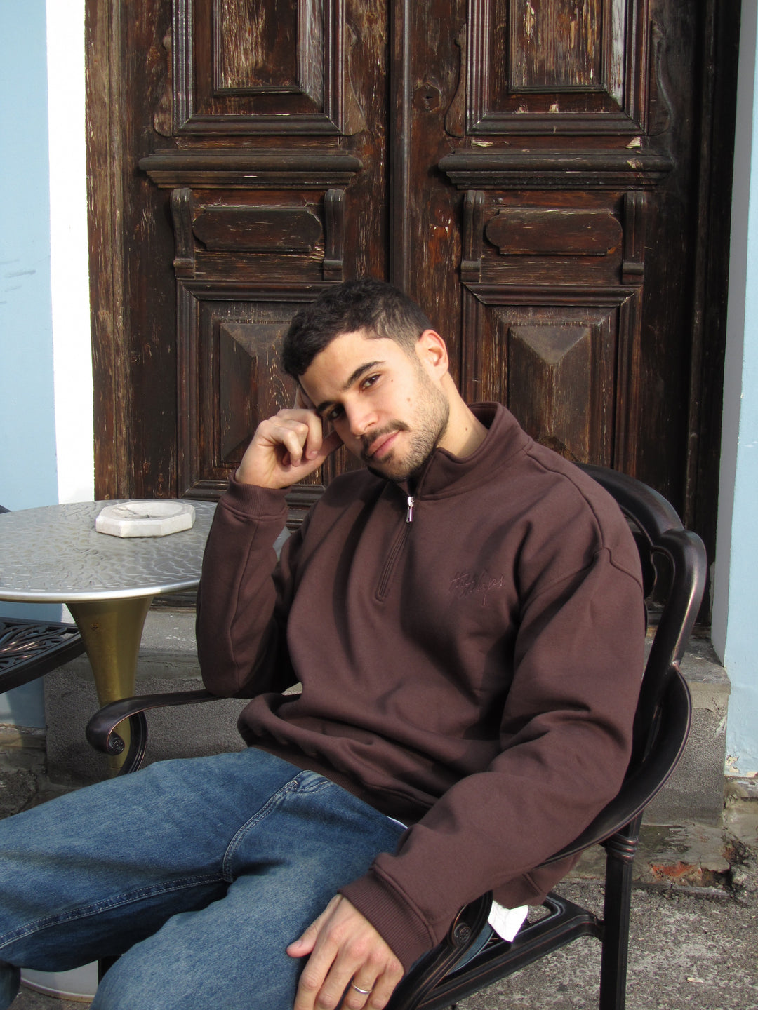 Pecan Brown Unisex Quarter Zip