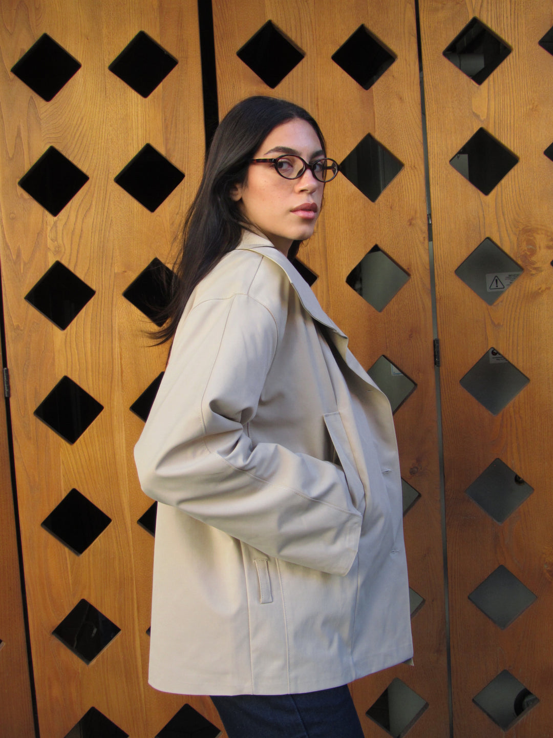 Women's Trench Coat in Warm Beige