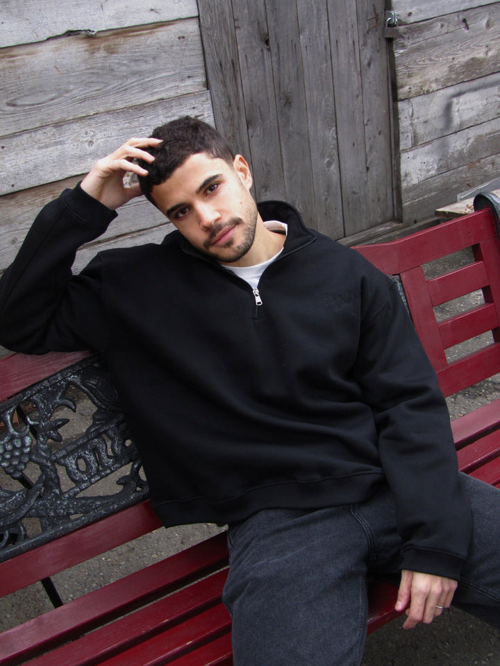 Black Unisex Quarter Zip