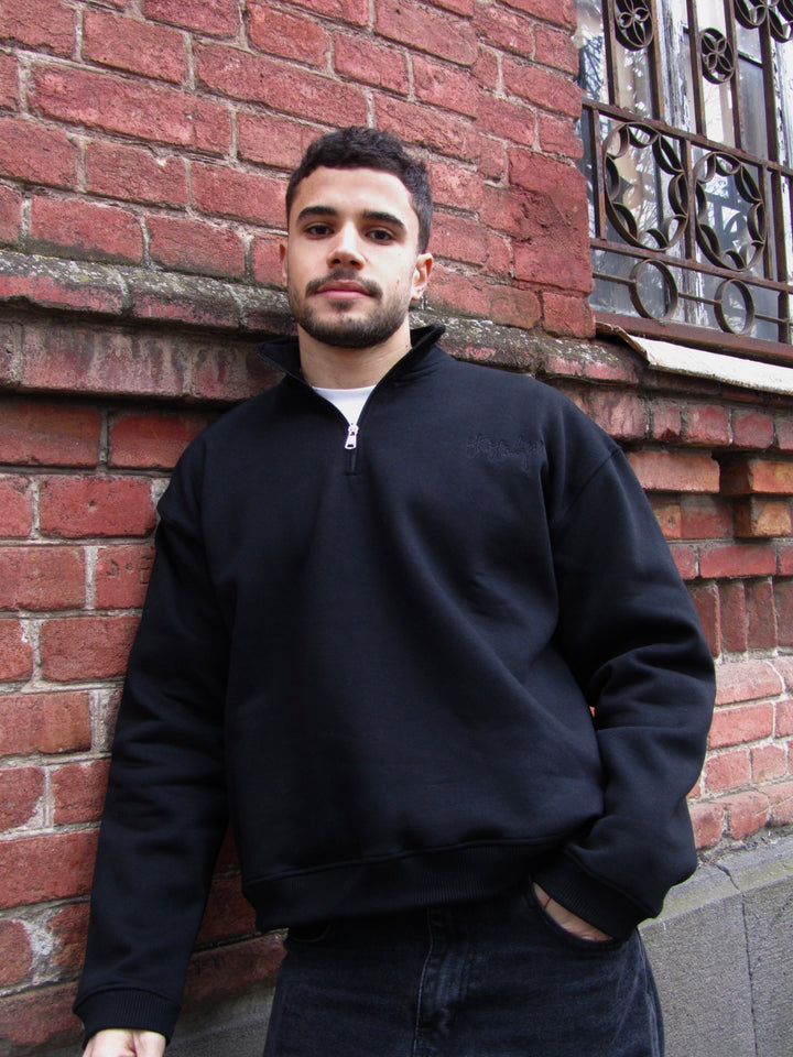 Black Unisex Quarter Zip