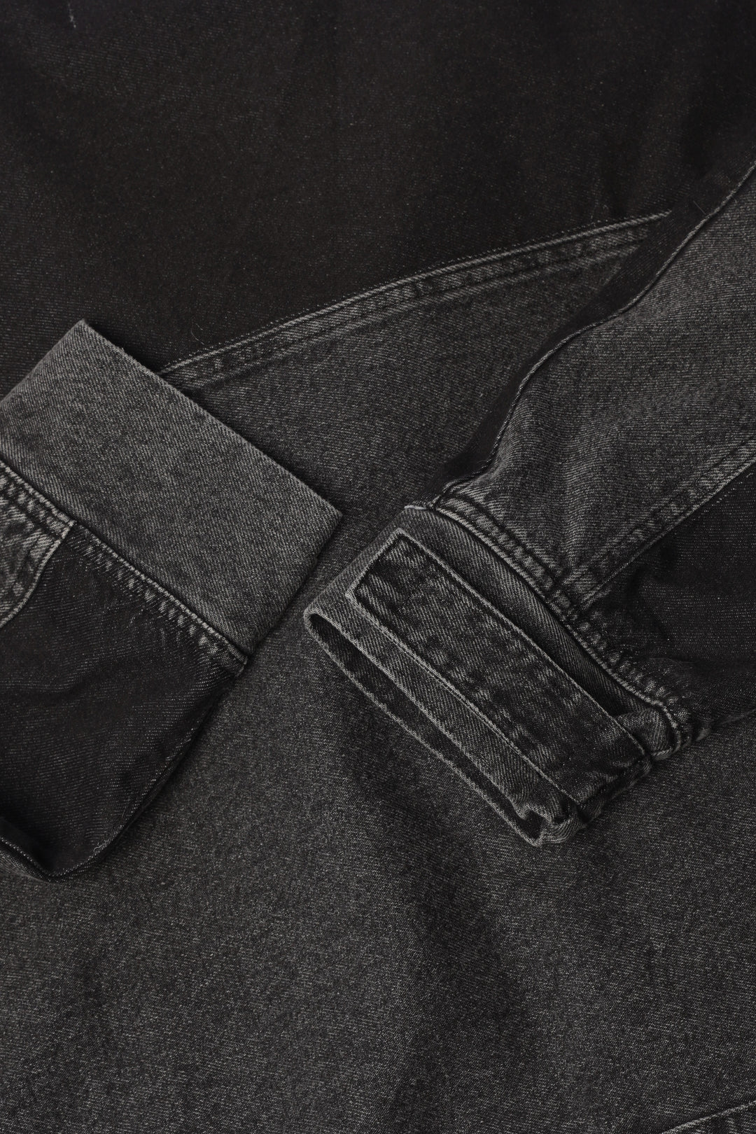Hooded Trucker Jacket in Midnight Black