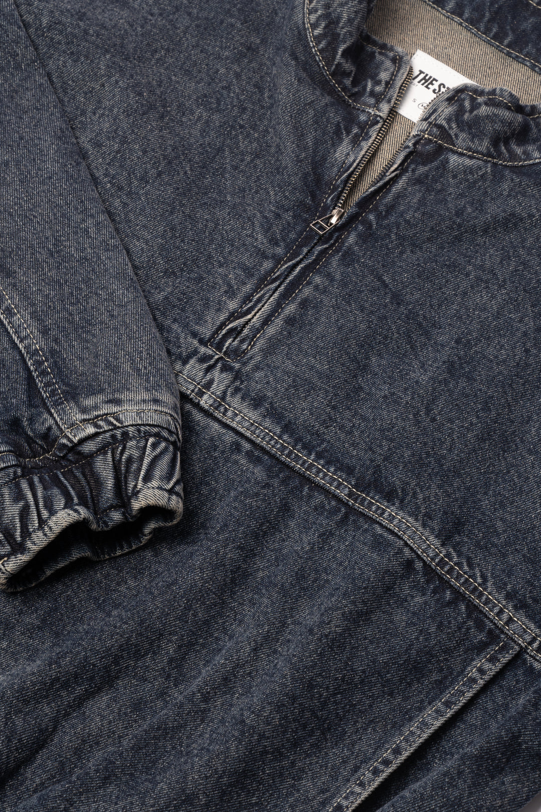 Denim Quarter Zip in Navy Blue