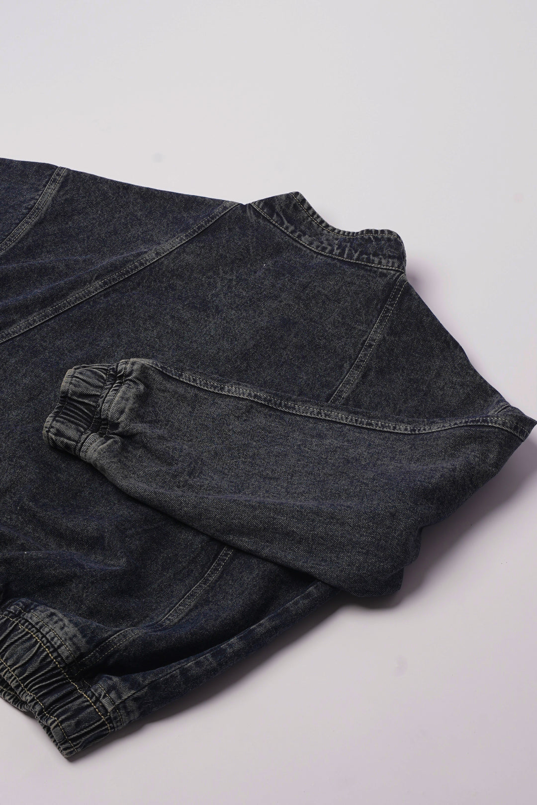 Denim Quarter Zip in Navy Blue